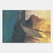 ヴィンテージ海賊、ハワード・ピレによるガレオン攻撃 ラッピングペーパーシート (正面2)