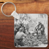 ヴィンテージ海賊、宝物と戦利品を数える キーホルダー (正面)