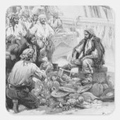 ヴィンテージ海賊、宝物と戦利品を数える スクエアシール (正面)