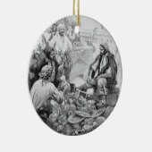 ヴィンテージ海賊、宝物と戦利品を数える セラミックオーナメント (右)