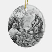 ヴィンテージ海賊、宝物と戦利品を数える セラミックオーナメント (左)