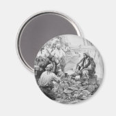 ヴィンテージ海賊、宝物と戦利品を数える マグネット (正面/裏面)