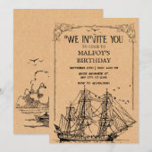 ヴィンテージ海賊  招待状 (正面/裏面)