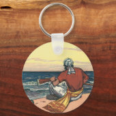 ヴィンテージ海賊、無人島に上陸した海賊 キーホルダー (正面)
