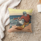 ヴィンテージ海賊、無人島に上陸した海賊 クッション (ブランケット)