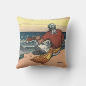 ヴィンテージ海賊、無人島に上陸した海賊 クッション (裏面)