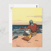 ヴィンテージ海賊、無人島に上陸した海賊 ポストカード (正面/裏面)