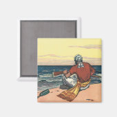 ヴィンテージ海賊、無人島に上陸した海賊 マグネット (正面/裏面)