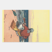 ヴィンテージ海賊、無人島に上陸した海賊 ラッピングペーパーシート (正面2)