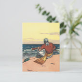 ヴィンテージ海賊、無人島に漂流 ポストカード (スタンド正面)