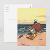 ヴィンテージ海賊、無人島に漂流 ポストカード (正面/裏面)