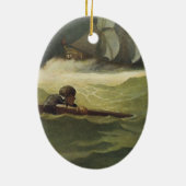 ヴィンテージ海賊、NCワイエスによる契約の難破船 セラミックオーナメント (裏面)