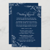 ヴィンテージ海軍は結婚リハーサルとディナー 招待状 (正面/裏面)