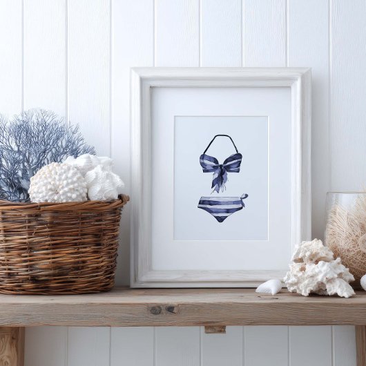 ヴィンテージ海軍ストライプのビキニのポスター ポスター
