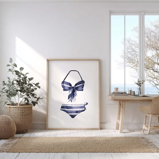 ヴィンテージ海軍ストライプのビキニのポスター ポスター