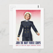 ヴィンテージ海軍ナース隊世界大戦第2次入隊 ポストカード (正面/裏面)
