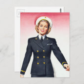 ヴィンテージ海軍ナース隊第2次大戦入隊発注 ポストカード (正面/裏面)