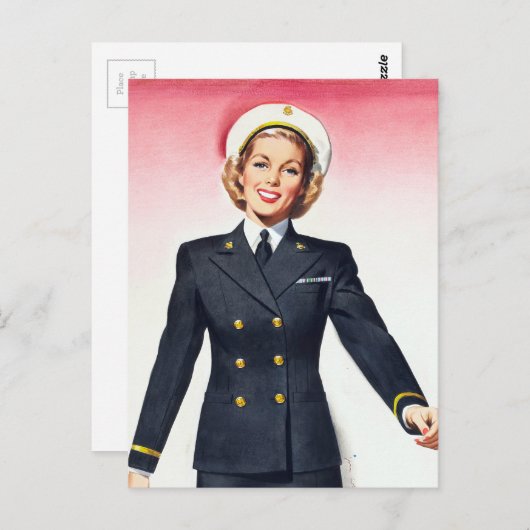 ヴィンテージ海軍ナース隊第2次大戦入隊発注 ポストカード (正面/裏面)