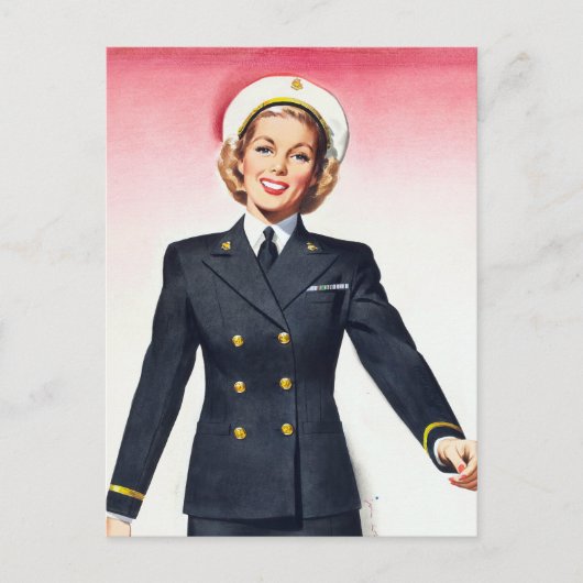 ヴィンテージ海軍ナース隊第2次大戦入隊発注 ポストカード (正面)