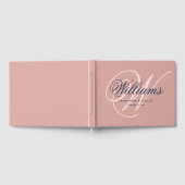 ヴィンテージ海軍ブルーブラッシュスクリプトモノグラムウェディング ゲストブック (全面)