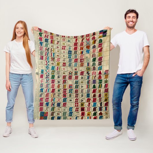 ヴィンテージ海軍旗世界イラストレーション フリースブランケット (インサイチュ)