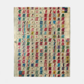 ヴィンテージ海軍旗世界イラストレーション フリースブランケット (正面)