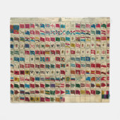 ヴィンテージ海軍旗世界イラストレーション フリースブランケット (正面(横))