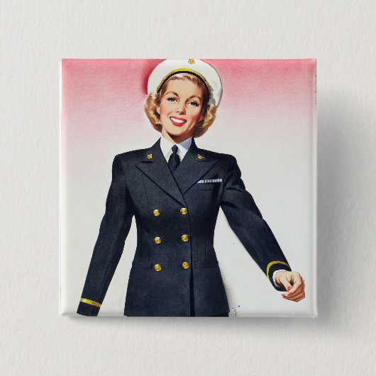 ヴィンテージ海軍看護師部の世界大戦2の入隊 缶バッジ (正面)