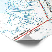 ヴィンテージ海都市NJの地図(1952) ポスター (角)