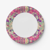 ヴィンテージ海馬の幾何学的パターン。 ペーパープレート (正面)