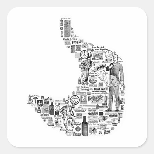 ヴィンテージ消化器学 – 消化器科医の贈り物 スクエアシール (正面)