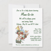 ヴィンテージ消防士とトラック赤ちゃんシャワー招待状 招待状 (裏面)