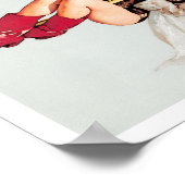 ヴィンテージ消防士のポールピンアップの女の子 ポスター (角)