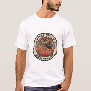 ヴィンテージ消防士ヒーローギフト メンズTシャツ Tシャツ