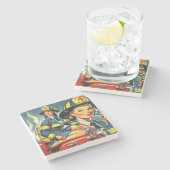 ヴィンテージ消防士 ストーンコースター (横)