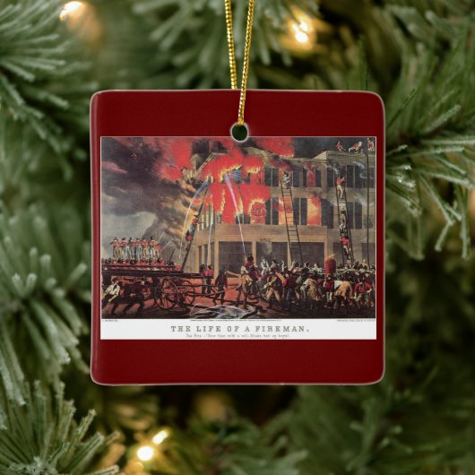 ヴィンテージ消防士、消防士 セラミックオーナメント (ツリー)