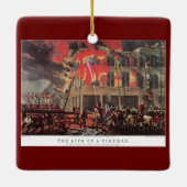 ヴィンテージ消防士、消防士 セラミックオーナメント (裏面)