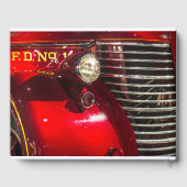 ヴィンテージ消防車お祝いの生活 ゲストブック (裏面)