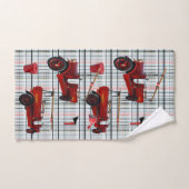 ヴィンテージ消防車と設備 バスタオルセット (ハンドタオル)