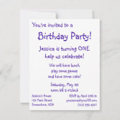 ヴィンテージ消防車の子供の誕生日パーティーへの招待 招待状 (裏面)