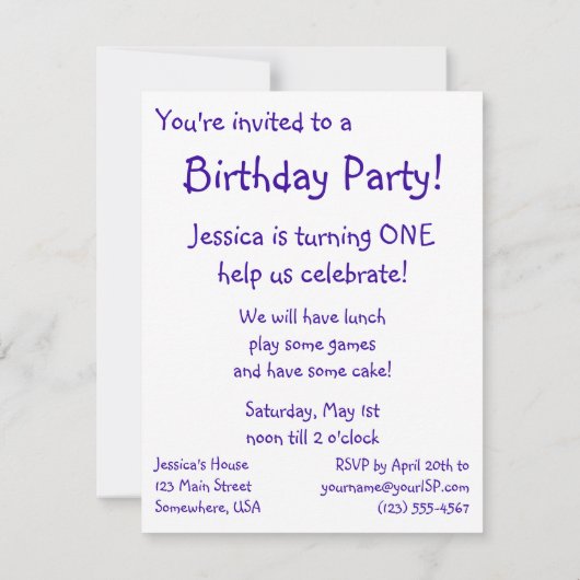 ヴィンテージ消防車の子供の誕生日パーティーへの招待 招待状 (裏面)