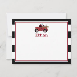 ヴィンテージ消防車の感謝カード 招待状