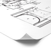 ヴィンテージ消防車の特許ポスター、消防士 ポスター (角)