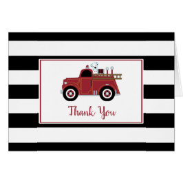 ヴィンテージ消防車の赤ちゃんシャワーありがとうご注意