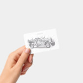 ヴィンテージ消防車の鉛筆スケッチ消防士の絵 バッジ (手持ち)