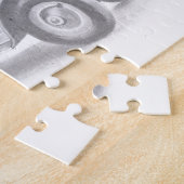 ヴィンテージ消防車の鉛筆スケッチ消防士スケッチ ジグソーパズル (側面)