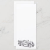 ヴィンテージ消防車の鉛筆スケッチ消防士スケッチ メニュー (正面/裏面)