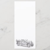 ヴィンテージ消防車の鉛筆スケッチ消防士スケッチ メニュー (正面)