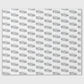 ヴィンテージ消防車の鉛筆スケッチ消防士スケッチ ラッピングペーパー (フラット)