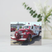 ヴィンテージ消防車はがき ポストカード (スタンド正面)